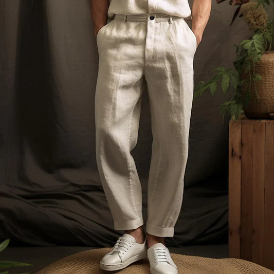 Oliver™ |Pantaloni eleganti in cotone-lino